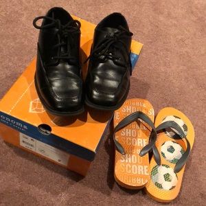 Boys Dress Shoes WITH FREE PAIR OF FLIP FLOPS